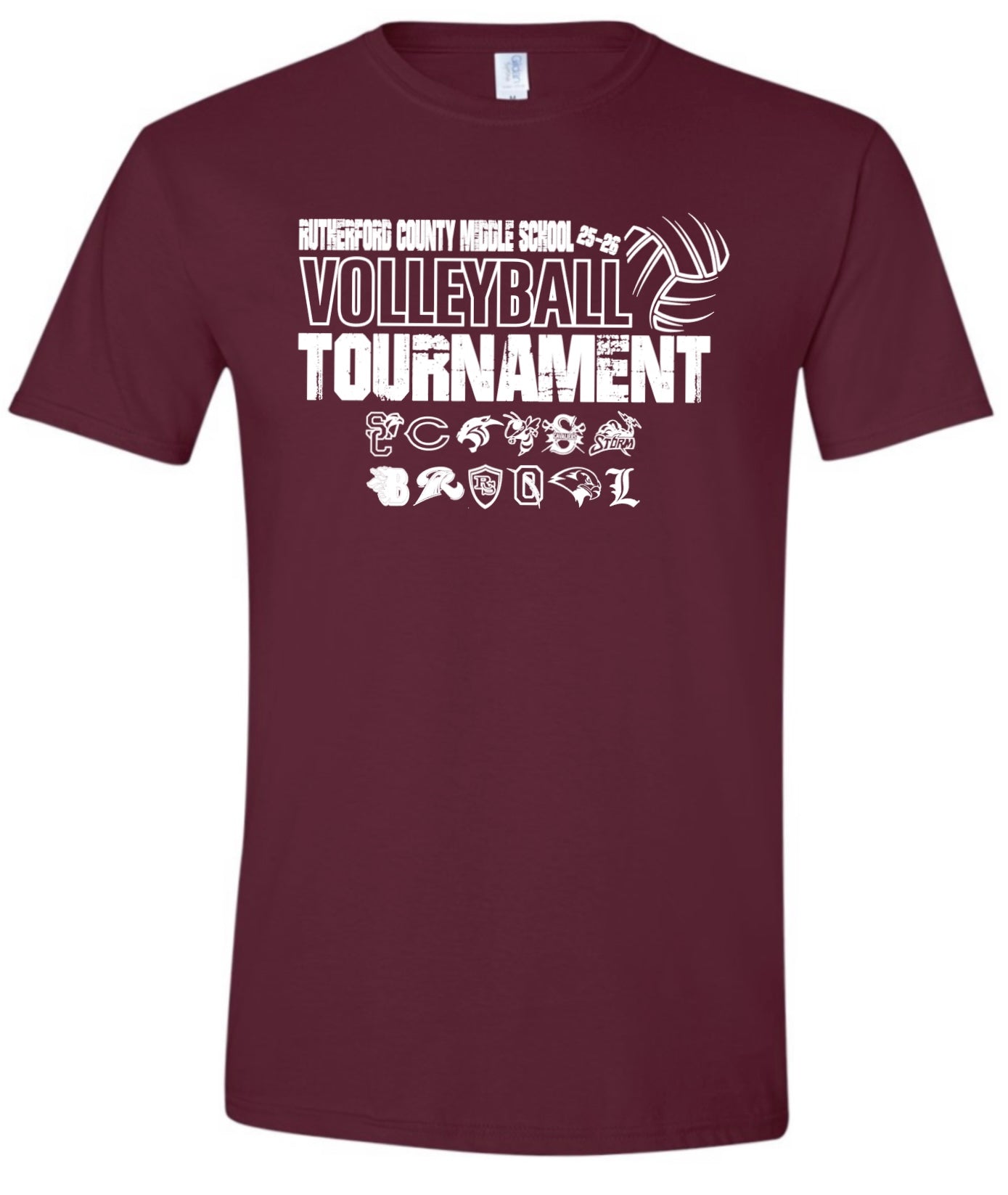 Rutherford County Middle School Volleyball Tournament Tshirt