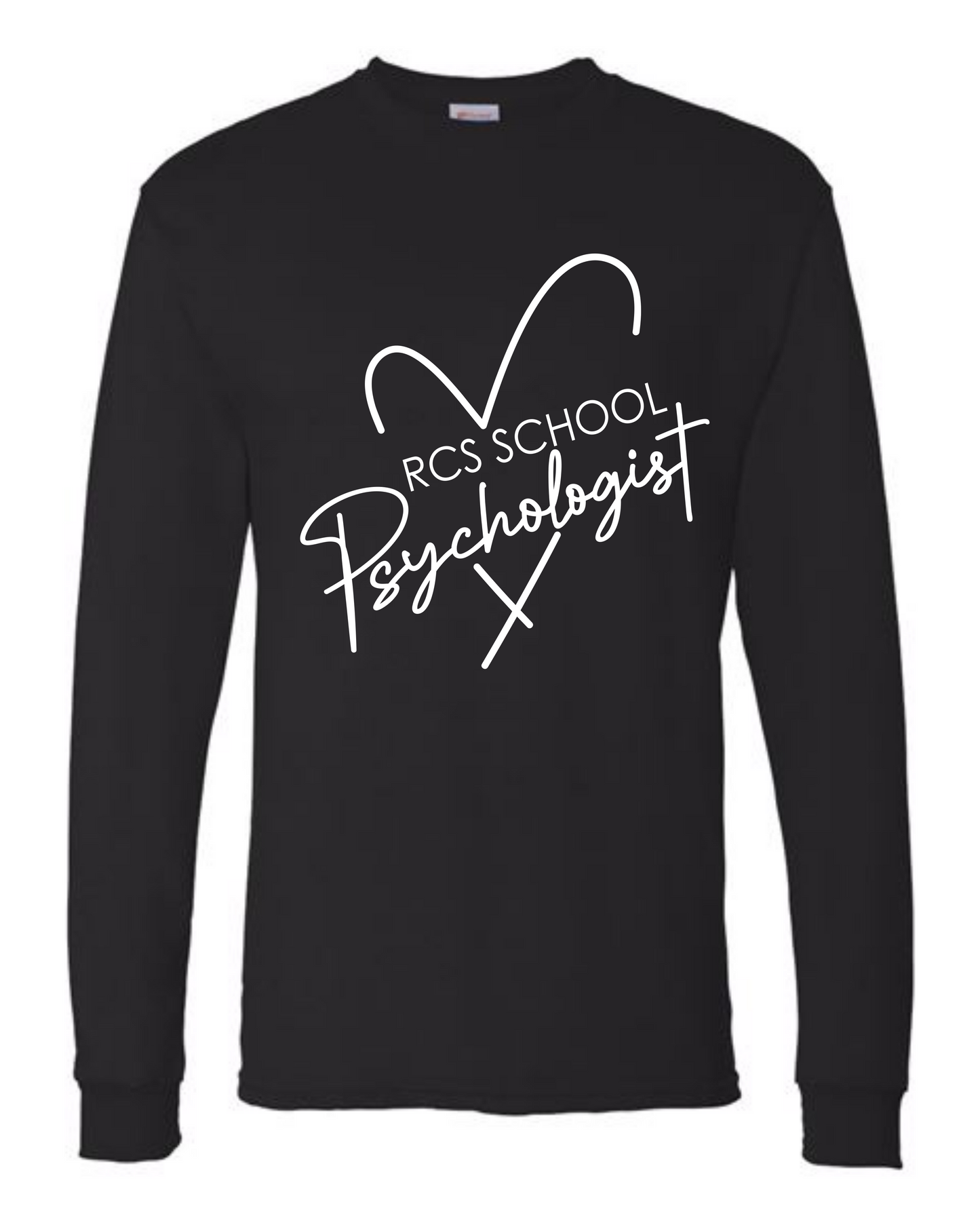 RCS School Psychologist Heart Design Longsleeve Tshirt