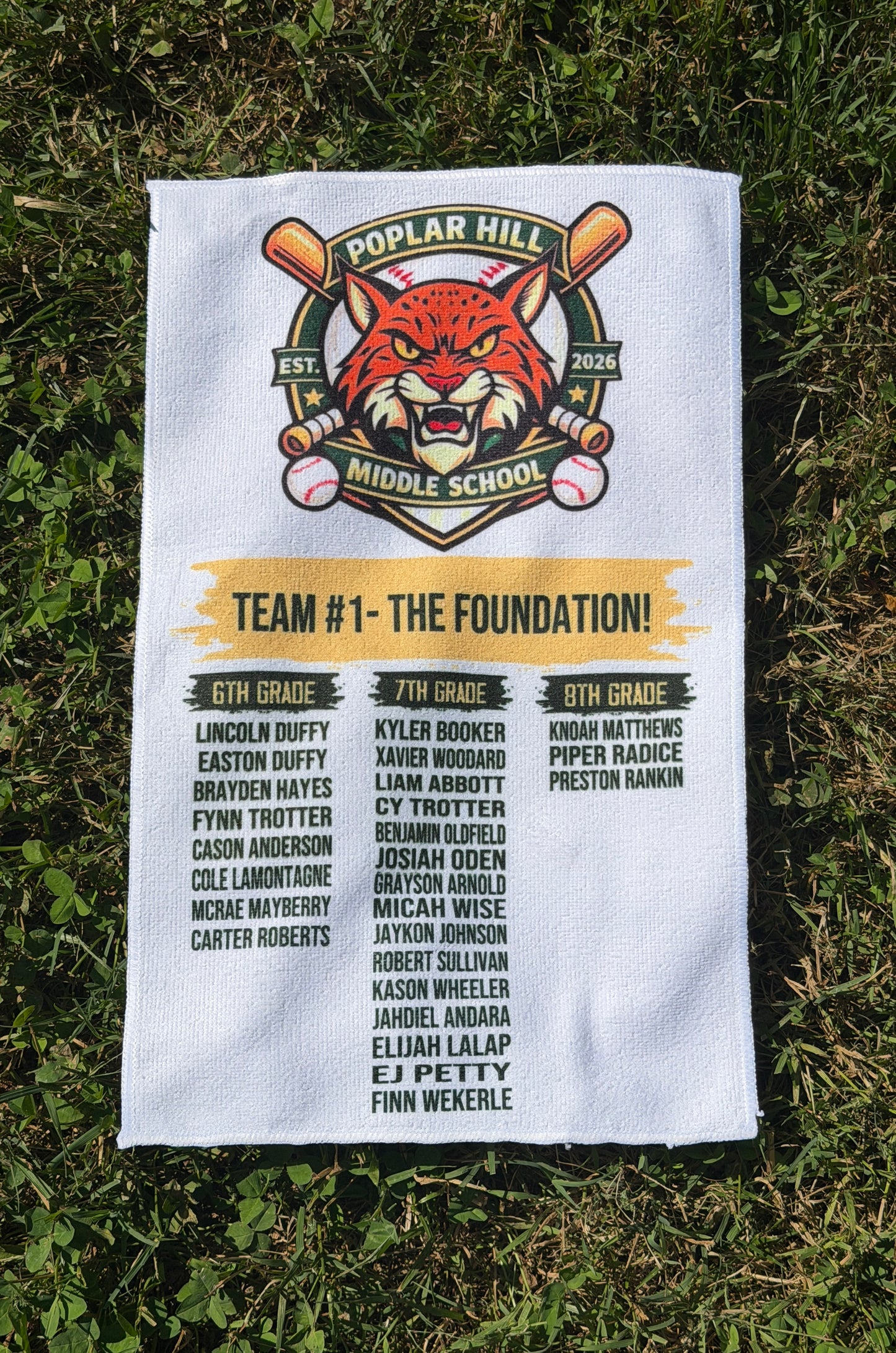 **LIMITED EDITION** PHMS Baseball Roster Rally Towel