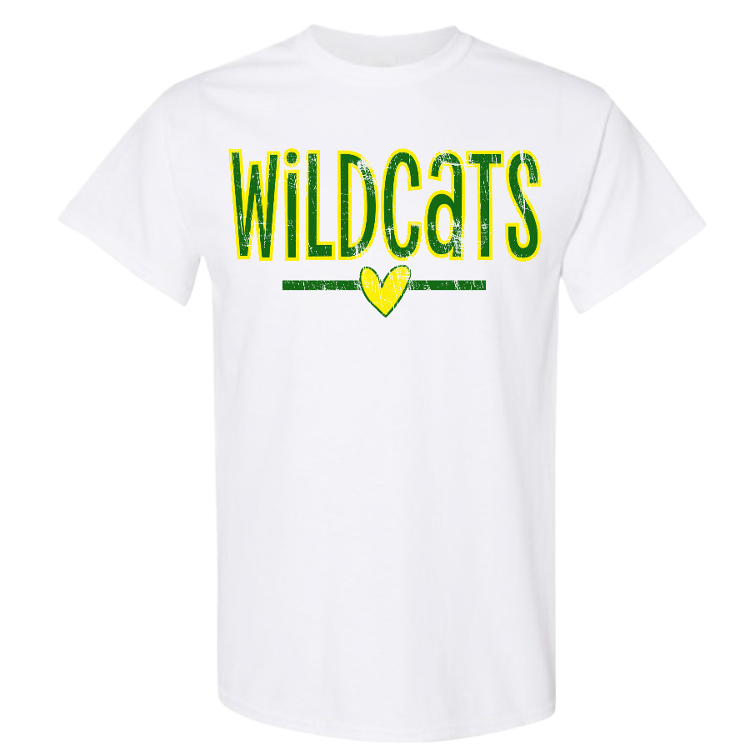 Wildcats Heart Distressed Tshirt