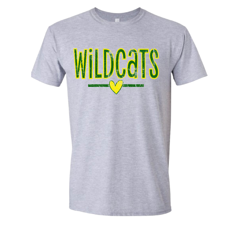 Wildcats Heart Distressed Tshirt