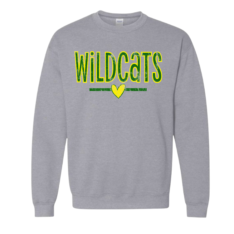 Wildcats Heart Distressed Sweatshirt