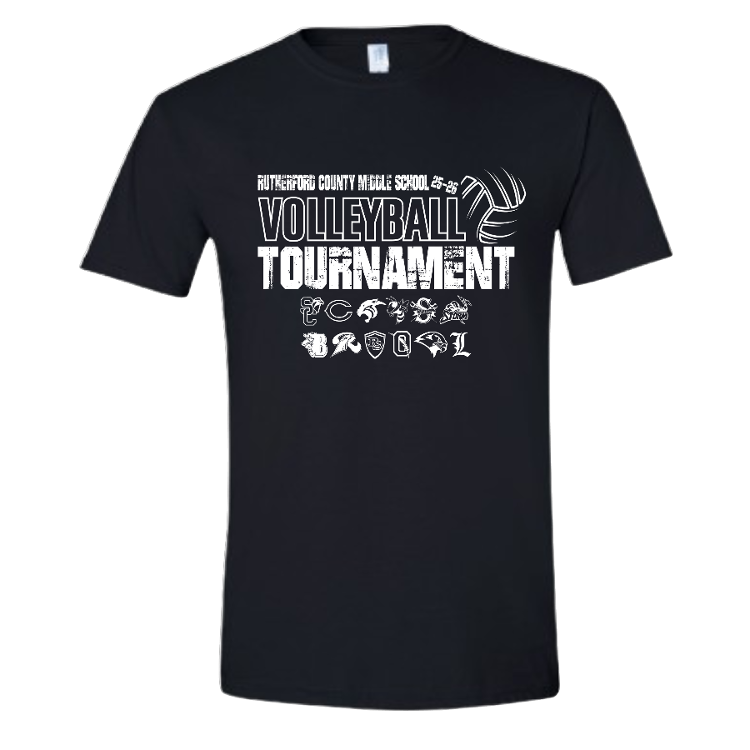 Rutherford County Middle School Volleyball Tournament Tshirt