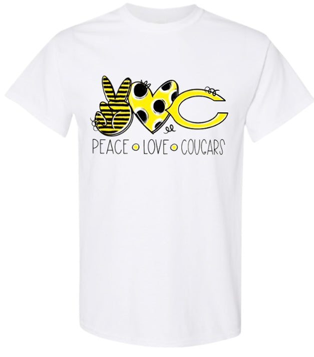 Peace Love Cougars Tshirt