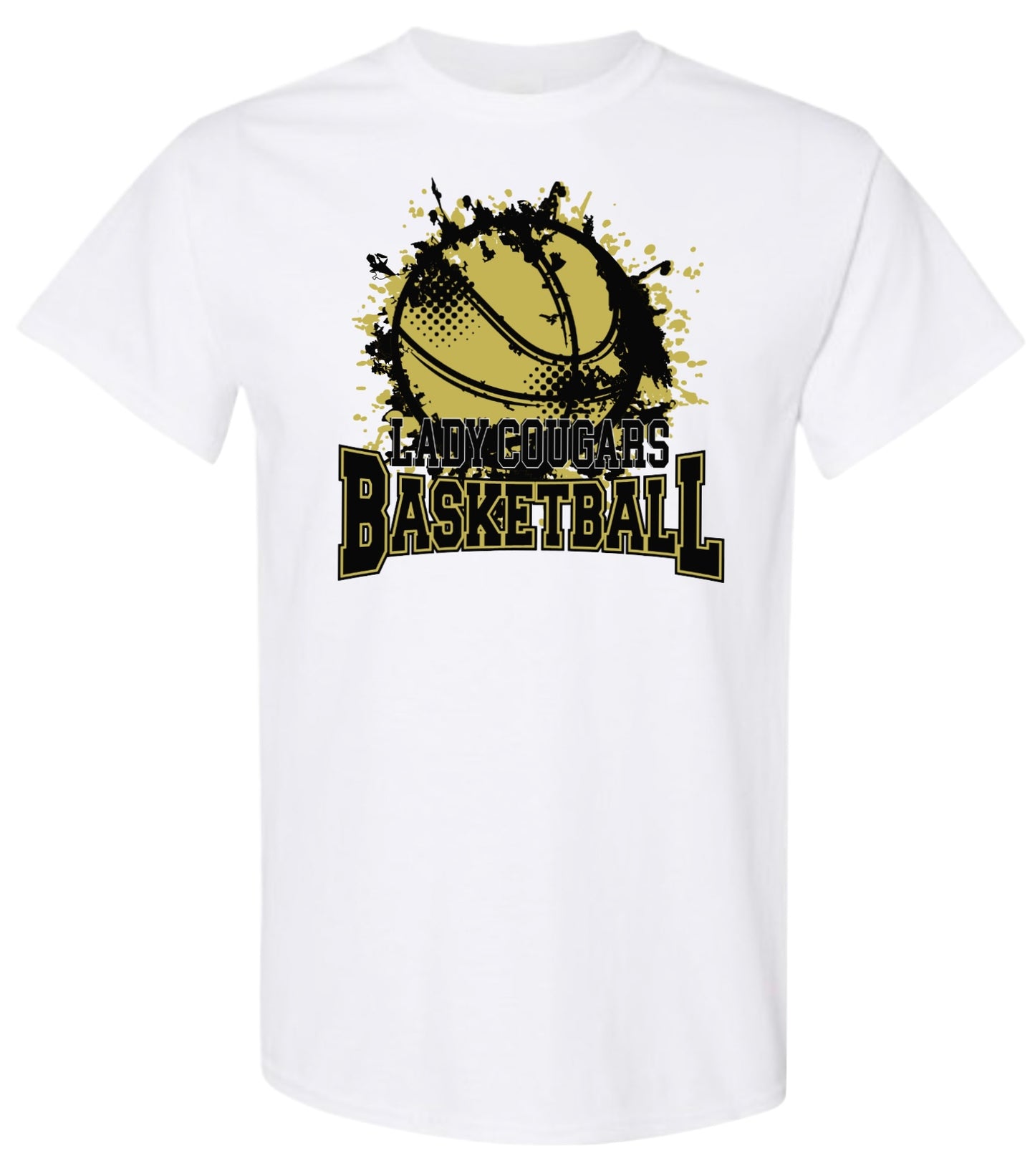 Lady Cougars Basketball Old Gold Tshirt