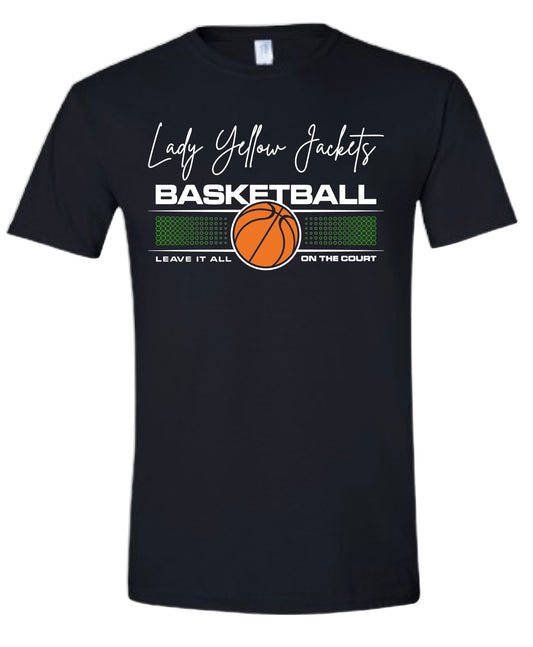 Lady Yellow Jackets On The Court Tshirt