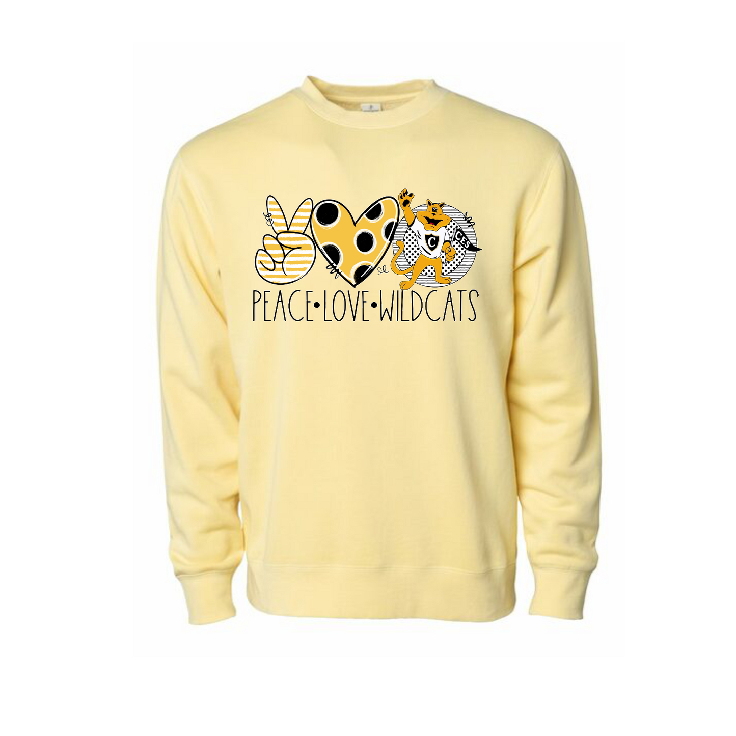 **LIMITED EDITION COLOR** Peace Love Wildcats Sweatshirt