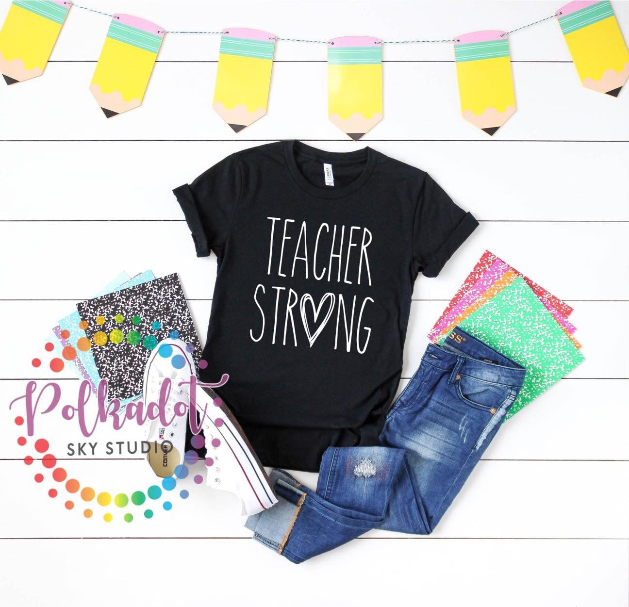 Teacher Strong black tshirt