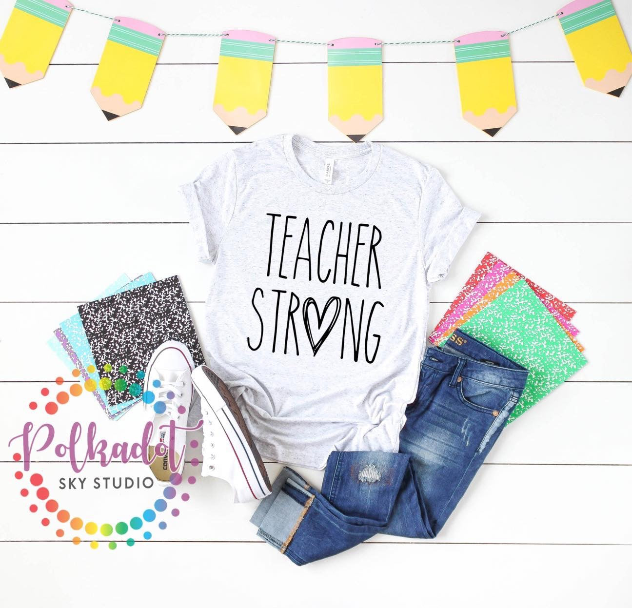 Teacher Strong white tshirt