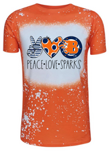 Load image into Gallery viewer, **Limited Edition** Peace Love Sparks Bleached Tshirt
