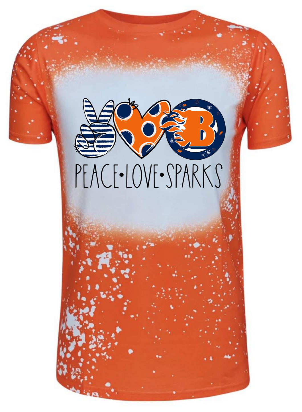 **Limited Edition** Peace Love Sparks Bleached Tshirt