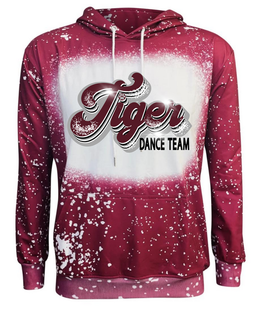 **LIMITED EDITION ** Tiger Dance Team Maroon Bleached Hoodie