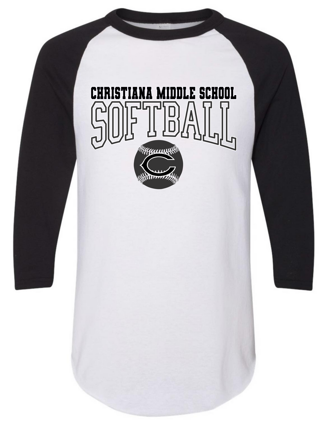 Logo C 3/4 Sleeve Softball Tshirt