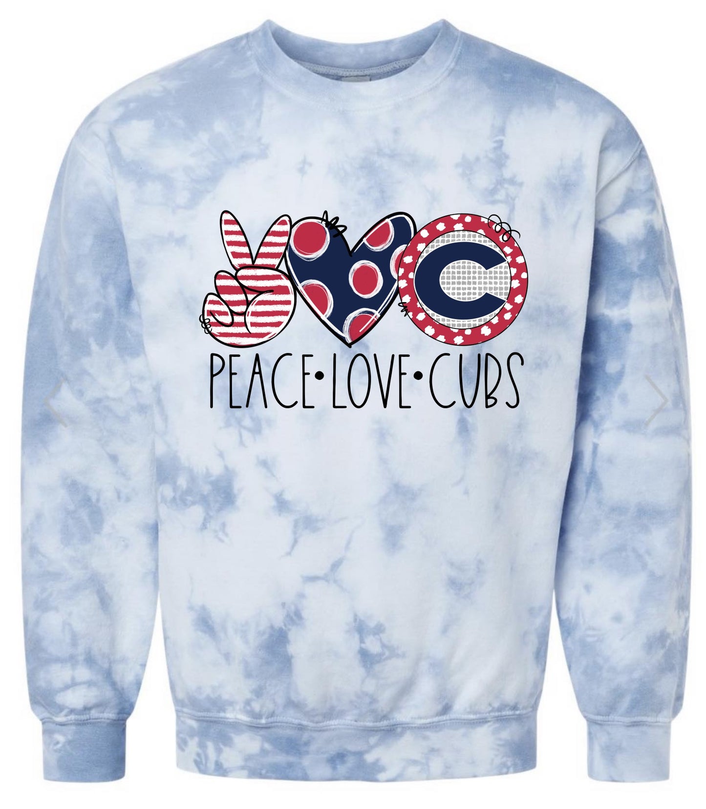 **LIMITED EDITION** Tie Dye Peace Love Cubs Sweatshirt