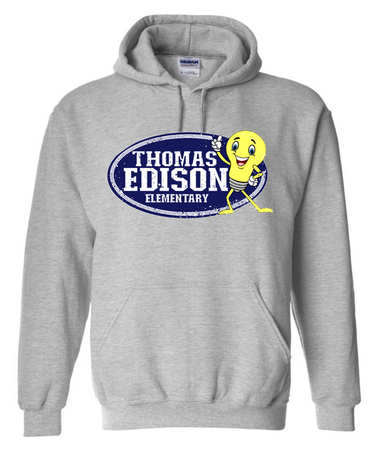 Distressed Thomas Edison Logo Design Hoodie