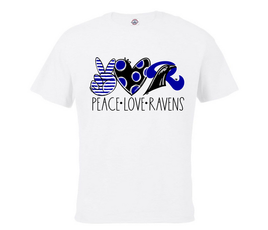 Peace Love Ravens Tshirt