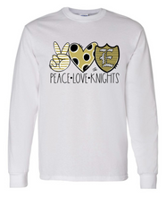Load image into Gallery viewer, Peace Love Knights longsleeve tshirt
