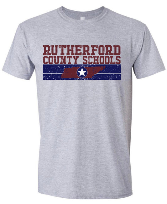 Rutherford County Schools Distressed Tshirt