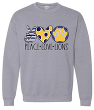 Load image into Gallery viewer, Peace Love Lions Sweatshirt
