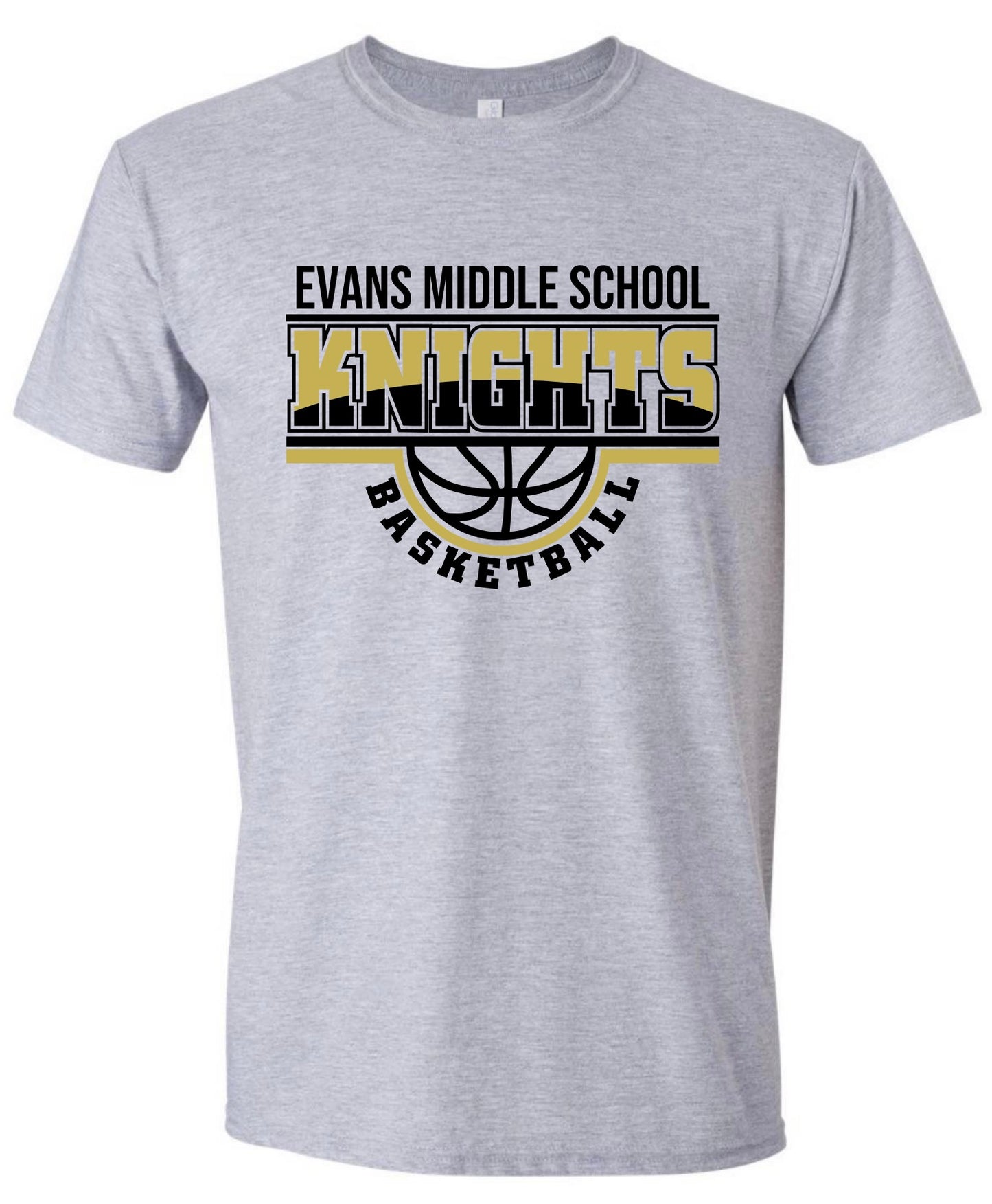 Evans Middle School Two Tone Basketball Tshirt
