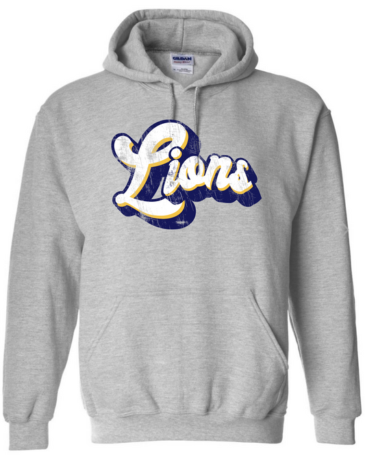 Retro Distressed Lions Hoodie