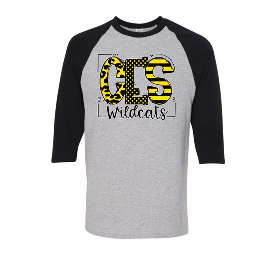 CES Wildcats Doodle Raglan