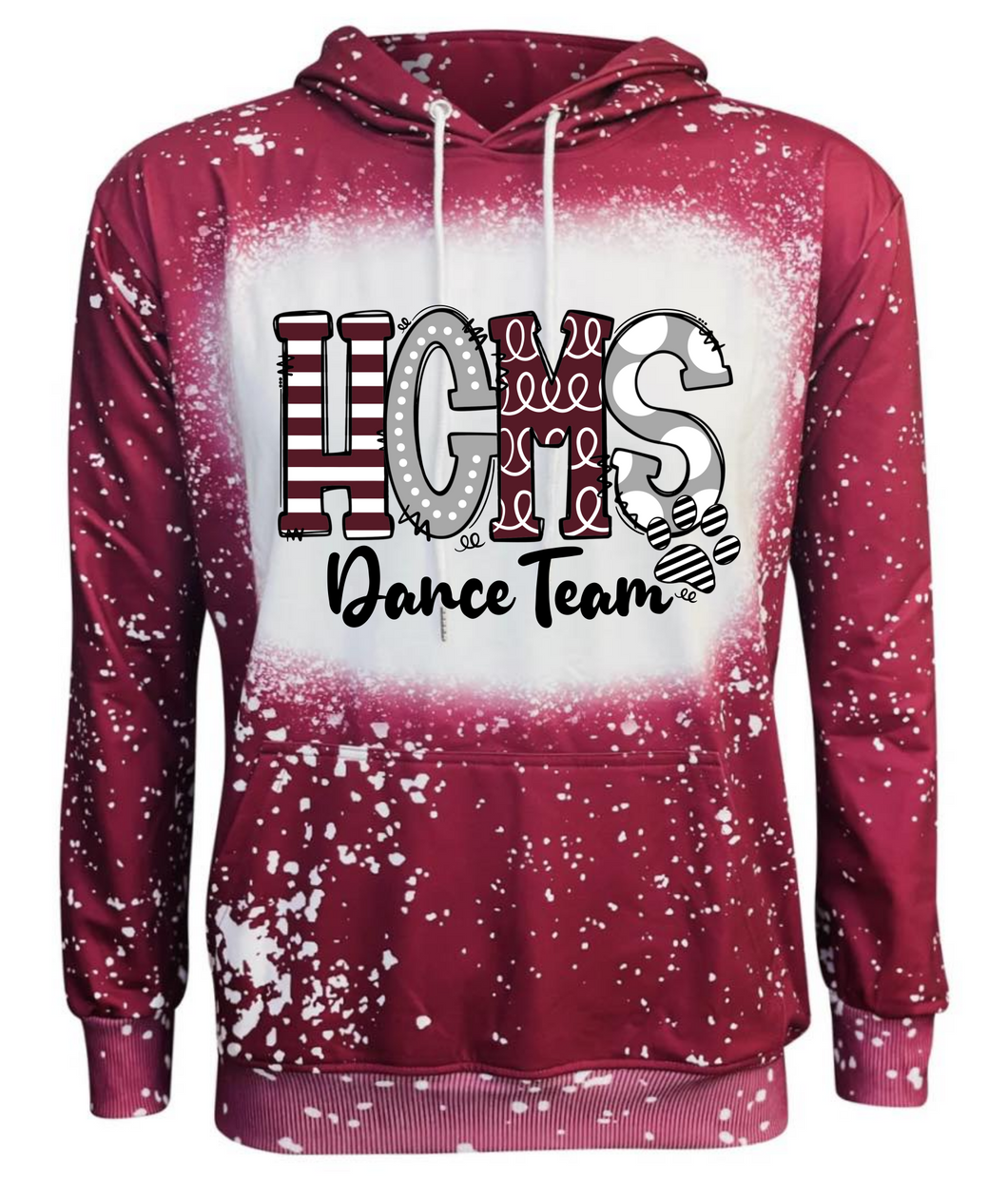 *LIMITED EDITION ** HCMS Dance Team Maroon Bleached Hoodie
