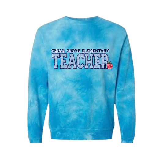 **LIMITED EDITION** Cedar Grove Elementary Teacher Tie Dye Sweatshirt