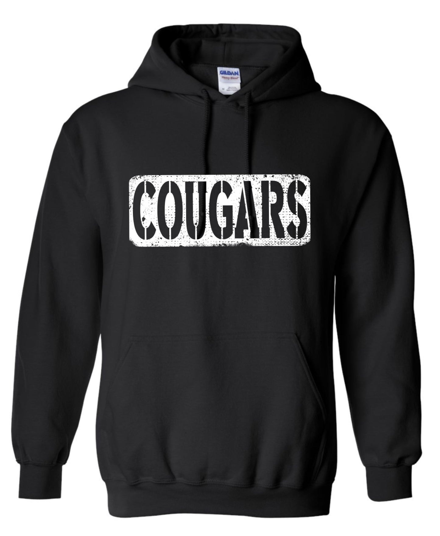 Cougars Distressed Stencil Hoodie