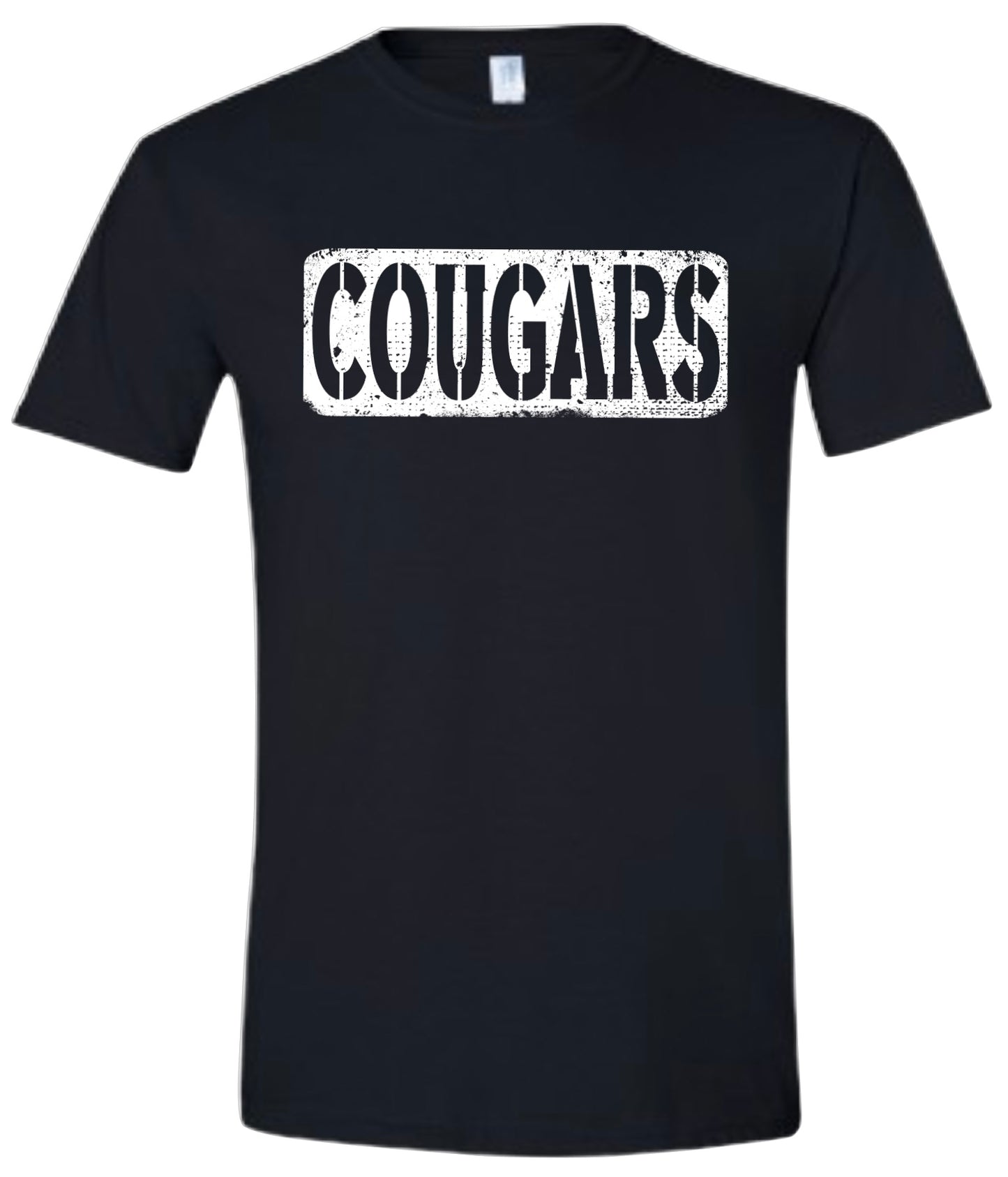 Cougars Distressed Stencil Tshirt