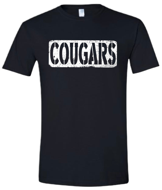 Cougars Distressed Stencil Tshirt