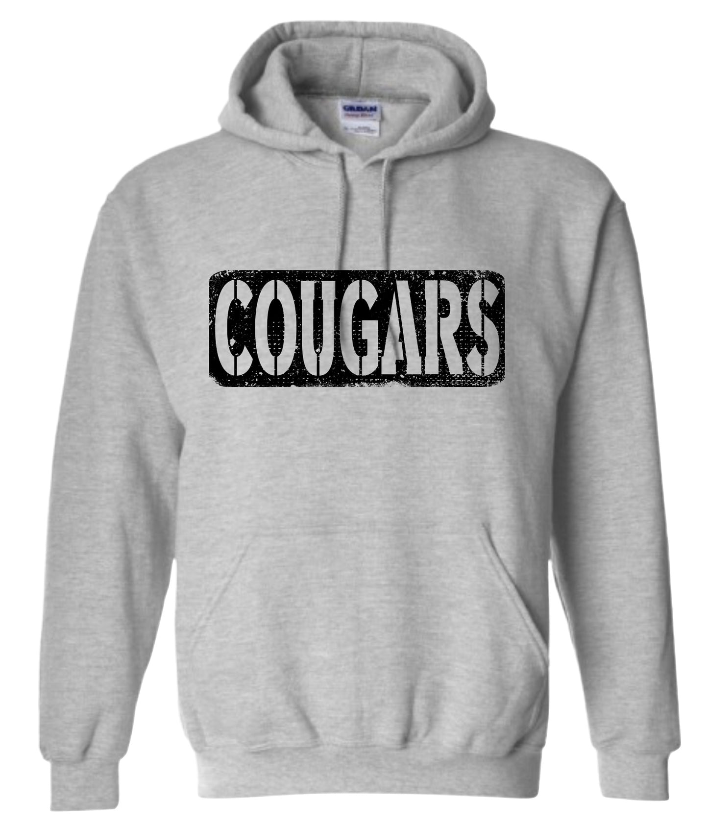 Cougars Distressed Stencil Hoodie
