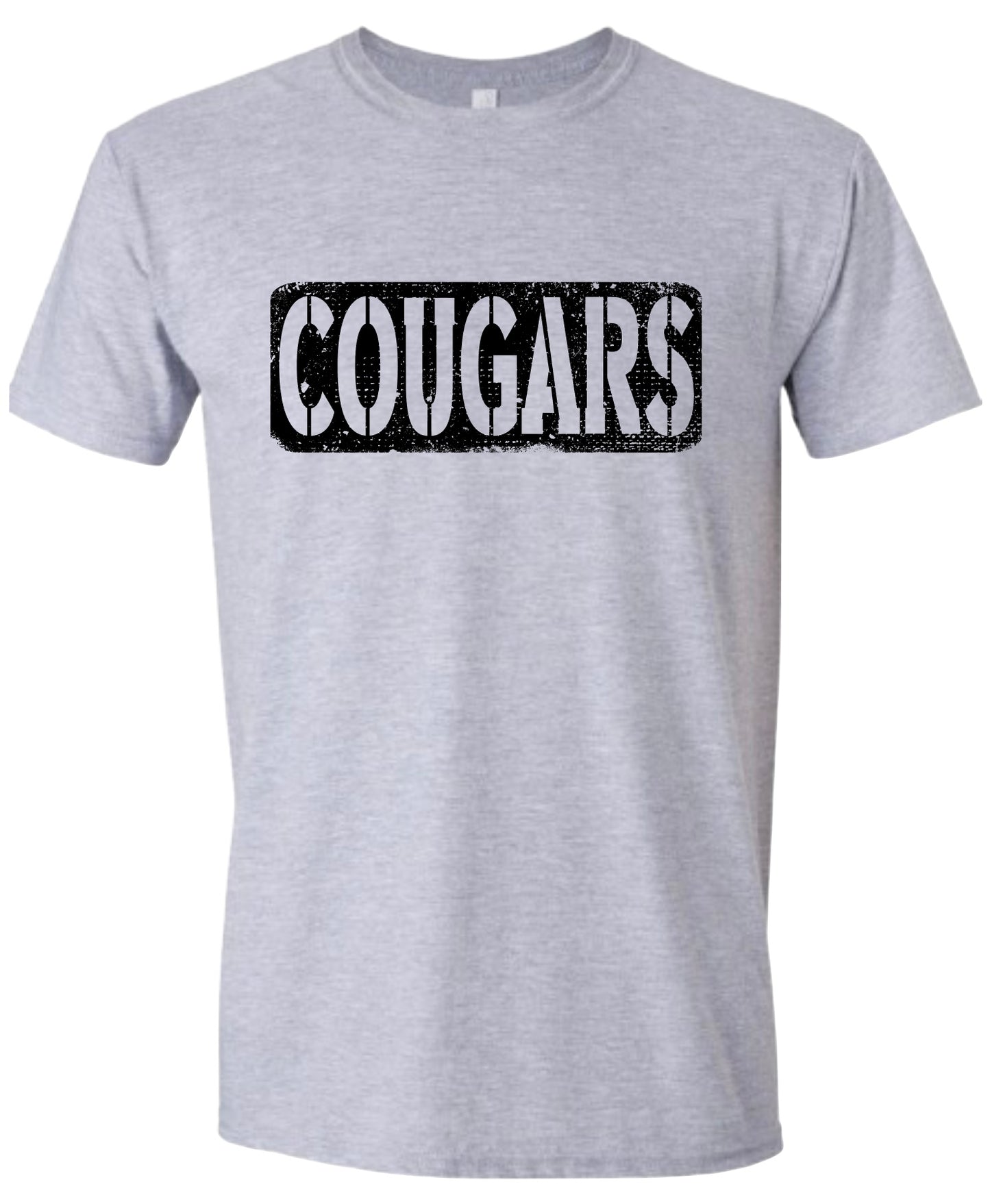 Cougars Distressed Stencil Tshirt