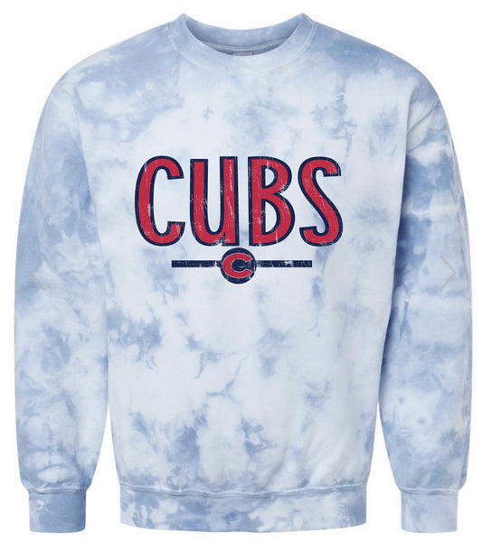 **LIMITED EDITION** Tie Dye Distressed Cubs Sweatshirt