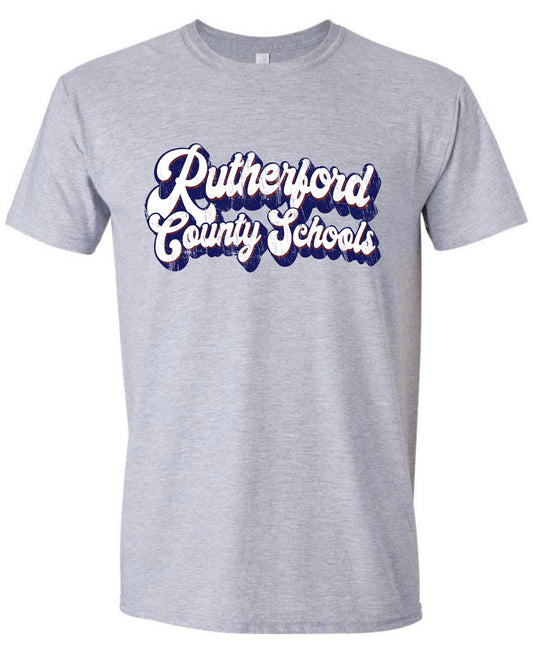 Rutherford County Schools Retro Distressed Tshirt
