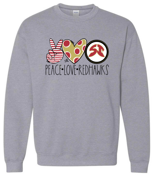 Peace Love Redhawks Sweatshirt