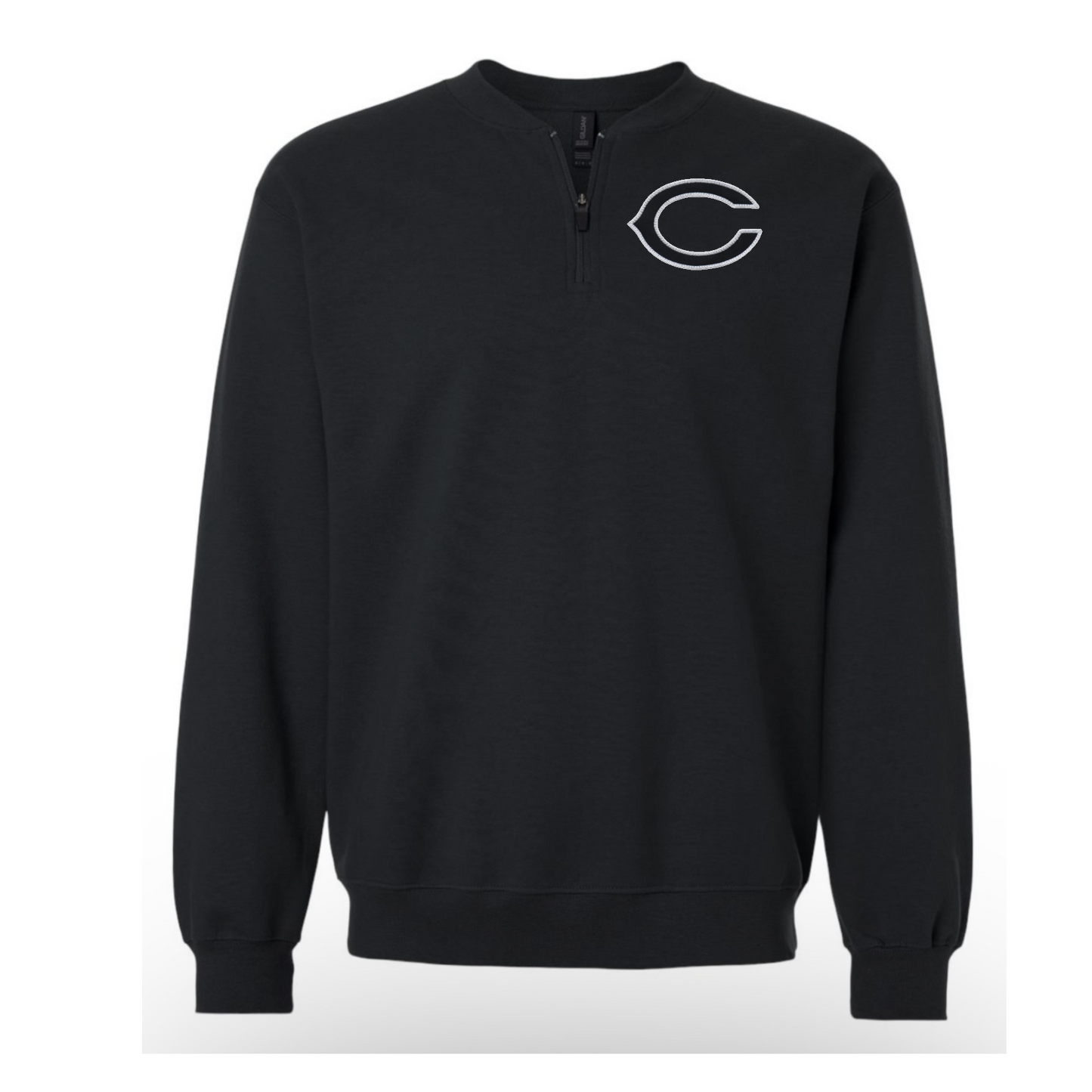 Logo C Embroidered Patch Quarter Zip Crew