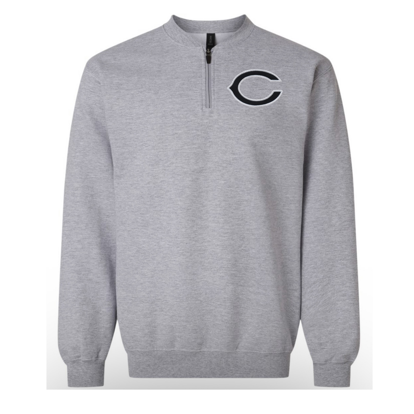 Logo C Embroidered Patch Quarter Zip Crew