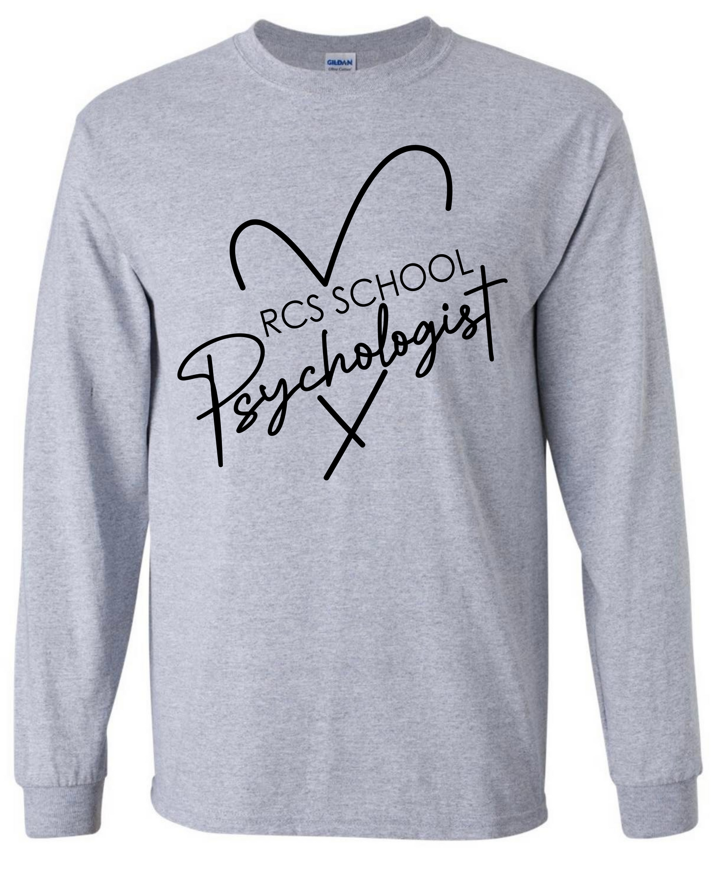 RCS School Psychologist Heart Design Longsleeve Tshirt