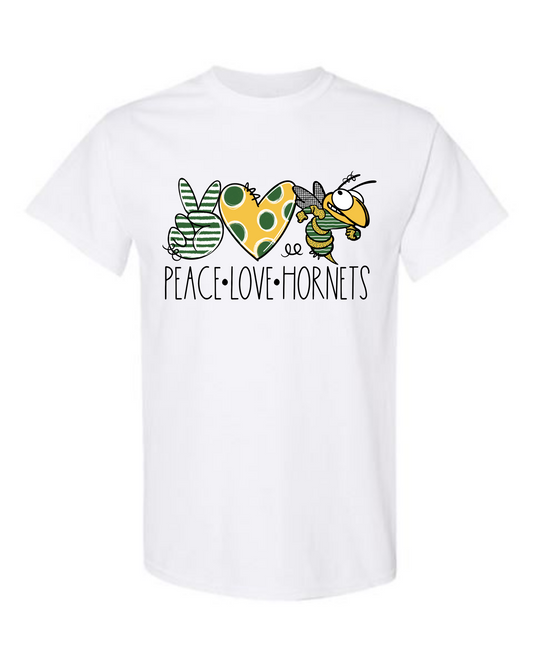 Peace Love Hornets Tshirt