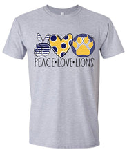 Load image into Gallery viewer, Peace Love Lions Tshirt
