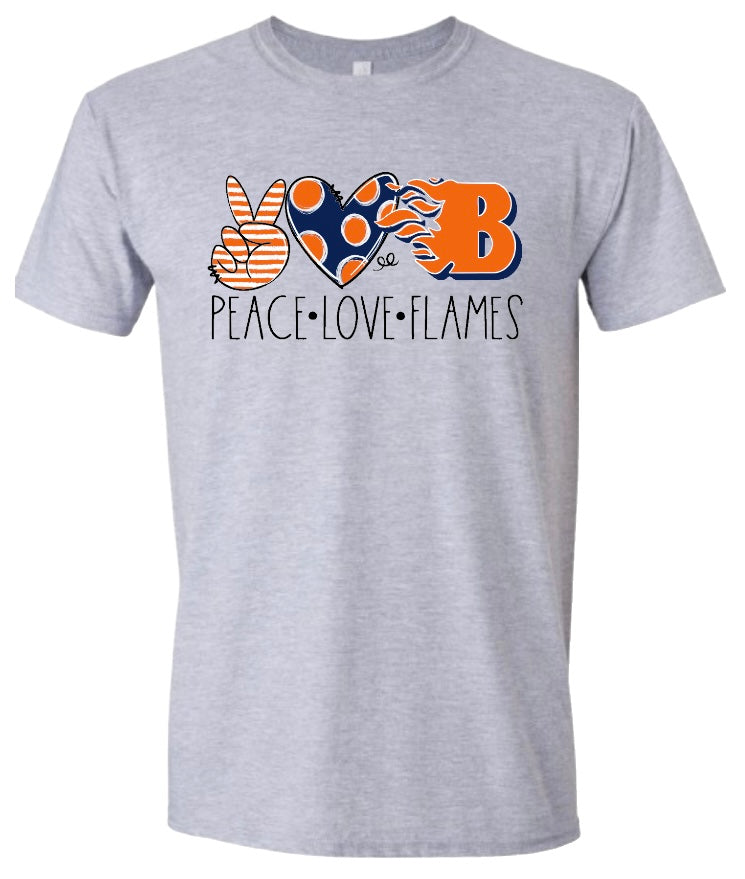Peace Love Flames Tshirt