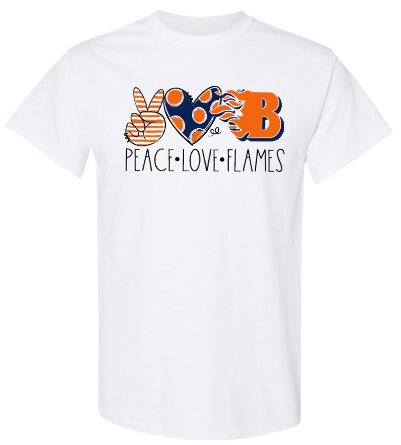 Peace Love Flames Tshirt