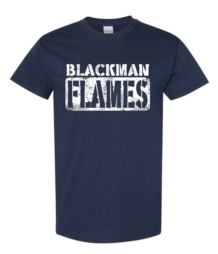 Blackman Flames Stencil Tshirt