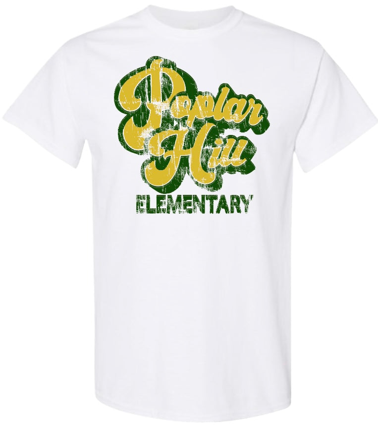 Poplar Hill Elementary Retro Distressed Tshirt
