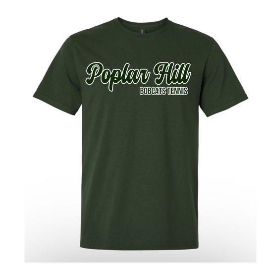 Poplar Hill Tennis Script Tshirt