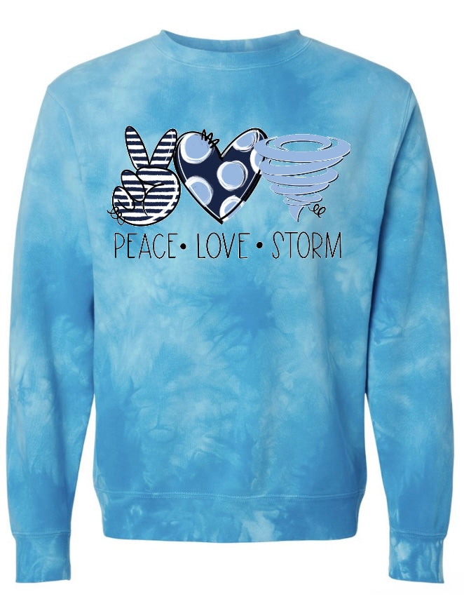 **LIMITED EDITION** Peace Love Storm Tie Dye Sweatshirt