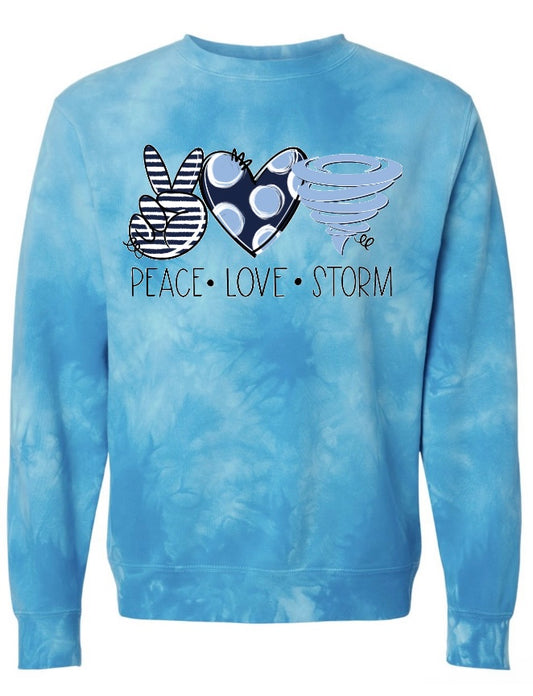 **LIMITED EDITION** Peace Love Storm Tie Dye Sweatshirt