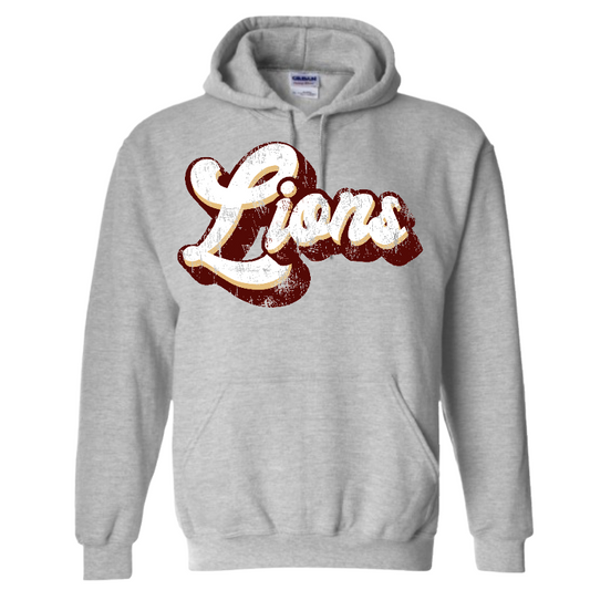 Retro Distressed Lions Hoodie