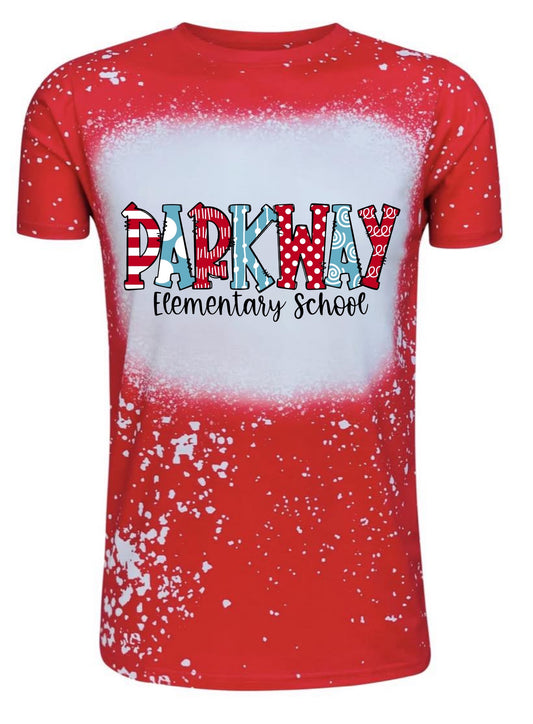 **LIMITED EDITION** Parkway Elementary Doodle Bleached Tshirt